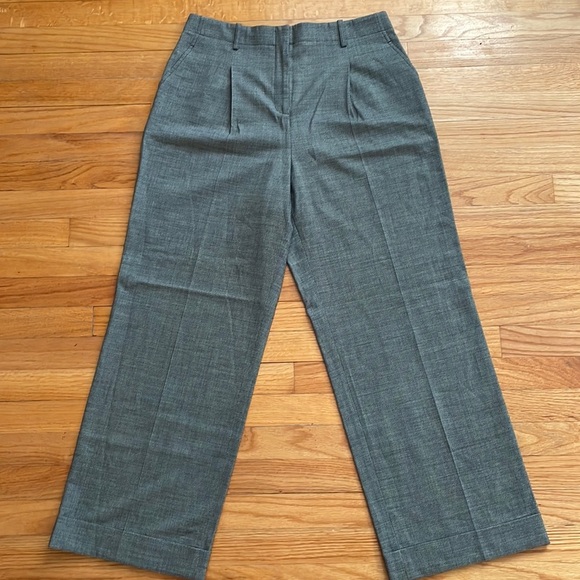 Lafayette 148 New York Wool Wide Leg High Waist Trouser Pants Size 10‎ B2 - Picture 1 of 7